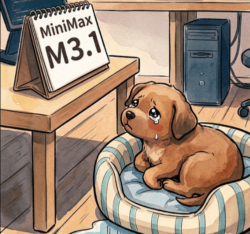 dextune's tweet photo. When are you finally dropping, MiniMax M3.1?

@MiniMax_AI https://t.co/JUwKWtdA5j