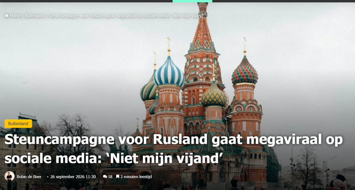 chrisenfran's tweet photo. De slogan “Rusland niet mijn vijand” raast als een lopend vuurtje door sociale media, terwijl duizenden Europeanen – van Noorwegen tot Polen, van Finland tot Nederland – zich publiekelijk uitspreken tegen de oorlogstrom die westerse regeringen en instituties steeds harder roeren. Het is een beweging die de gevestigde machten zichtbaar ongemakkelijk maakt.
https://t.co/9bkkO8lch2