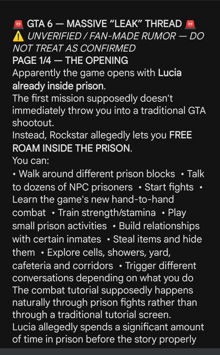 CJJRRM01's tweet photo. NEW GTA 6 LEAK INFORMATION ...
#GTAVI #GTA6 https://t.co/XADwFuLpDL