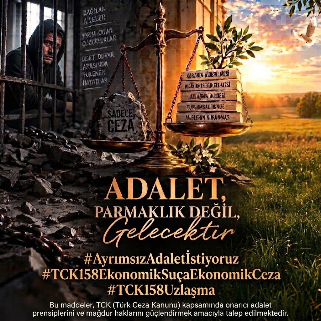 Gugulleri's tweet photo. Vicdanları rahatlatan bir yasa istiyoruz. Uzlaşma mekanizması TCK 158, 142/2-e ve 245 için aktif edilerek dertler bitsin. Adaletin yerini bulmasını umuyoruz
#AyrımsızAdaletİstiyoruz #TCK158EkonomikSuçaEkonomikCeza @abakingurlek @avabdullahguler @RTErdogan @YildizFeti @selcukozdag https://t.co/PYK6hfg1PJ