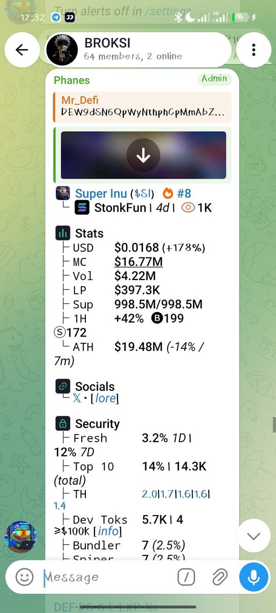 Mr_Defixx's tweet photo. Good day fellas.

 #memecoin
@unipcs
@tjr
@macdegods bought earlier than me.
 DEW9dSN6QpWyNthphCpMmAbZP1Q4cEKR9xQXAri98WDP

I bought at 3m MC, now at 15m MC.  That is 3.9x. https://t.co/JeqcTKHLMg