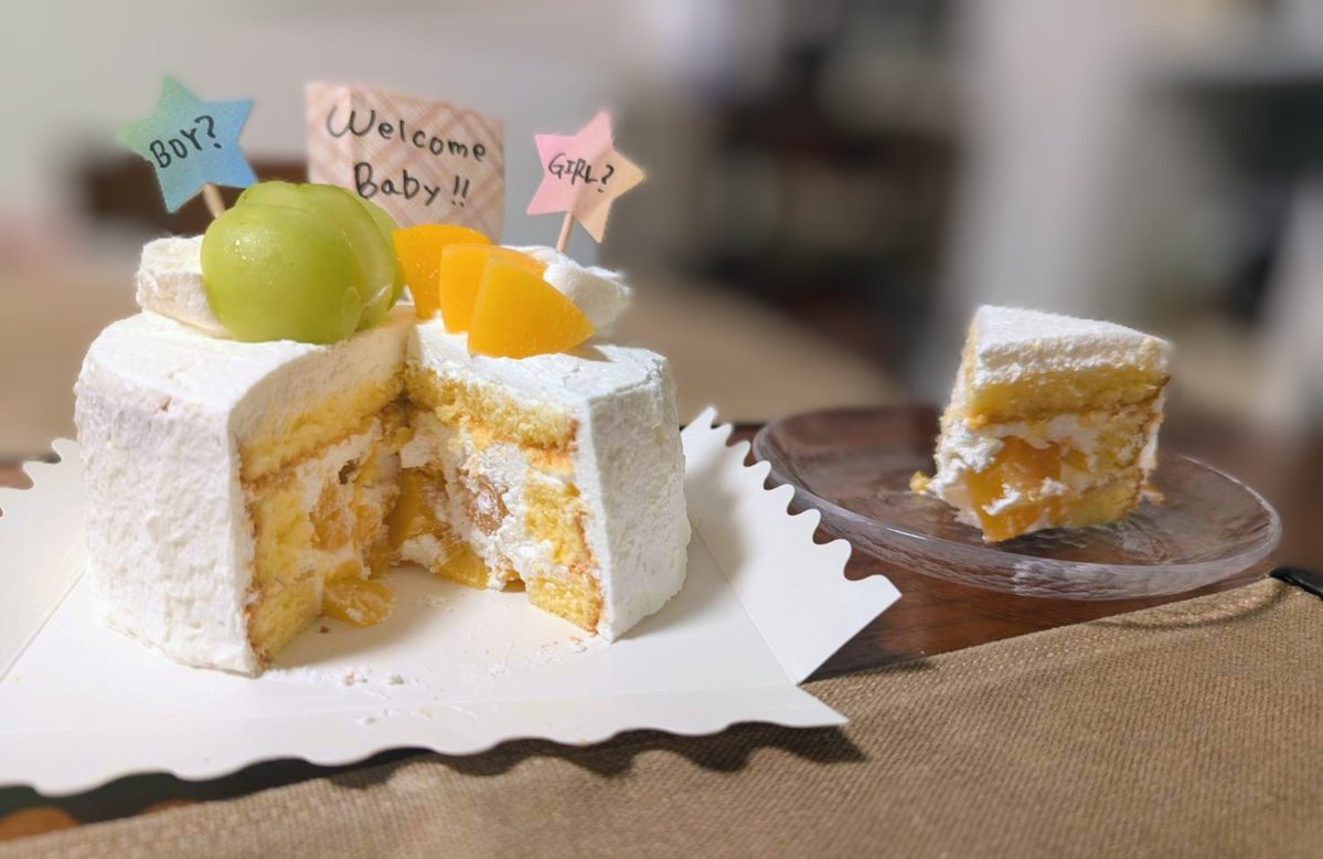 manaT518's tweet photo. ジェンダーリビールケーキ💚👶🧡
#手作りケーキ
#お菓子作り好きな人と繋がりたい https://t.co/Ej5iivy0sv