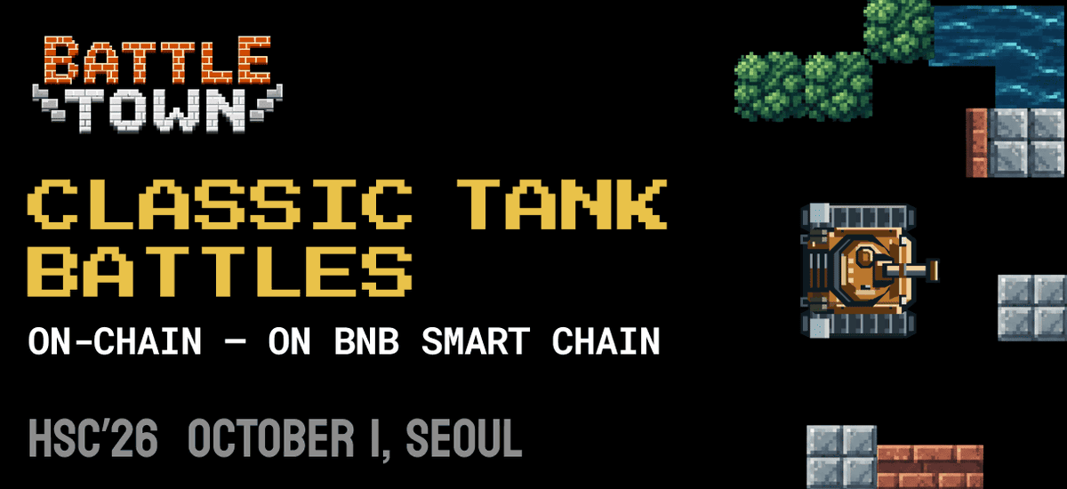 mpost_io's tweet photo. Meet @BattleTownCom at HSC Conference Seoul - Oct 1 🇰🇷 

Classic tank battles are heading to Seoul. BATTLE TOWN - a browser-based Web3 gaming project built on BNB Smart Chain

It brings pixel-art tank combat and base defence into a new setting. The project pairs familiar arcade gameplay with the BTOWN token and a roadmap spanning NFT tanks, competitive multiplayer, and tournaments

The closed-beta build is ready, and visitors can watch an AI battle preview on the project’s website ahead of public access. Planned next steps include online 1v1 and 2v2 battles, followed by broader competitive and community features

For gaming communities, ecosystem teams, and potential partners, it’s a chance to explore how a familiar game format can introduce players to Web3 - starting with the battlefield

For more information, visit https://t.co/V078kvNYIs

Come meet the BATTLE TOWN team in Seoul: https://t.co/rRNx93l44f