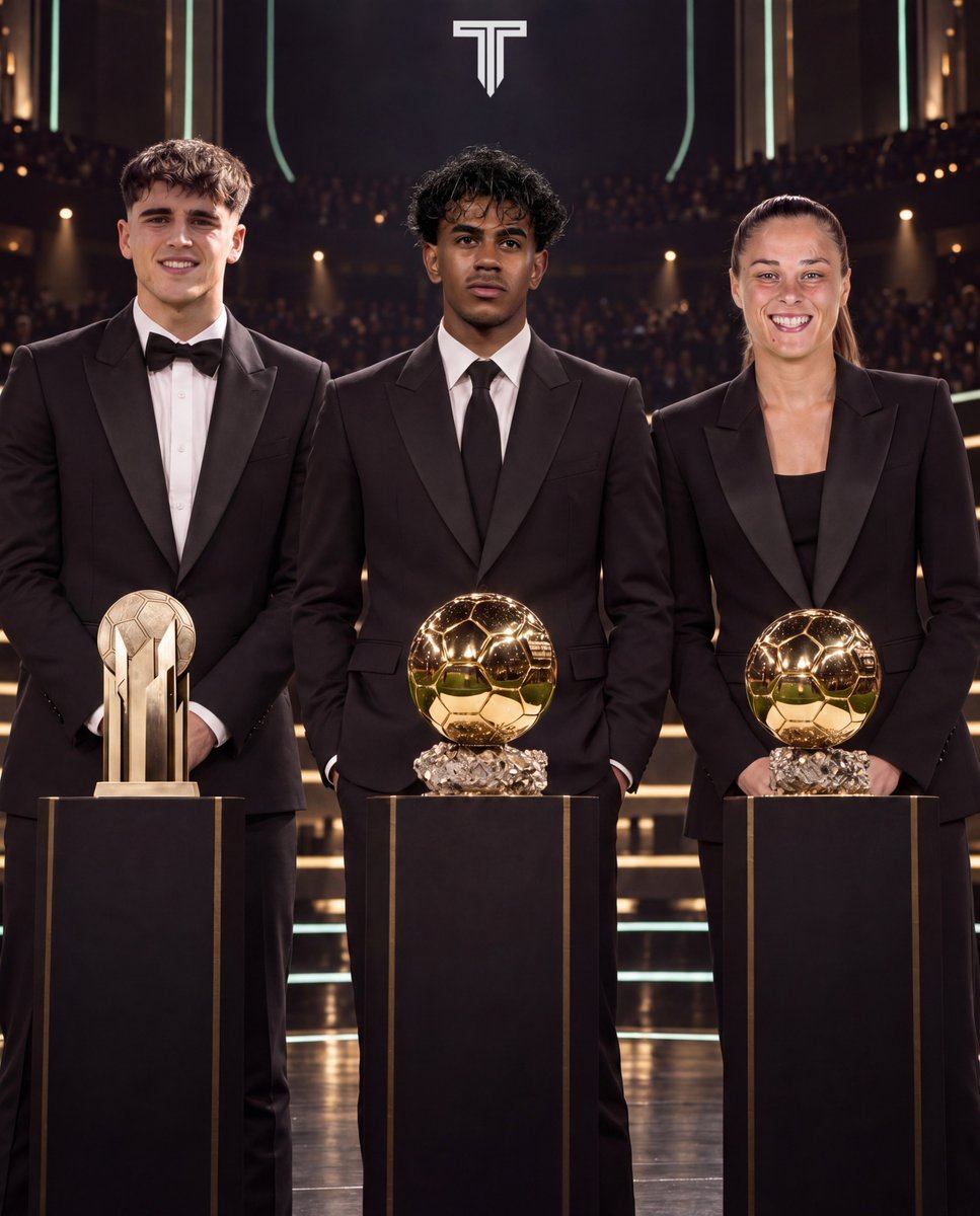 TouchlineX's tweet photo. 🚨 𝗗𝗜𝗗 𝗬𝗢𝗨 𝗞𝗡𝗢𝗪: FC Barcelona could be in for a HISTORIC night at the Ballon d’Or ceremony!

🎖️ Pau Cubarsí: Kopa Trophy.
🎖️ Lamine Yamal: Ballon d’Or.
🎖️ Ewa Pajor: Women’s Ballon d’Or.

Three of the biggest awards of the night could all belong to Barça. https://t.co/uGzetzXhcn