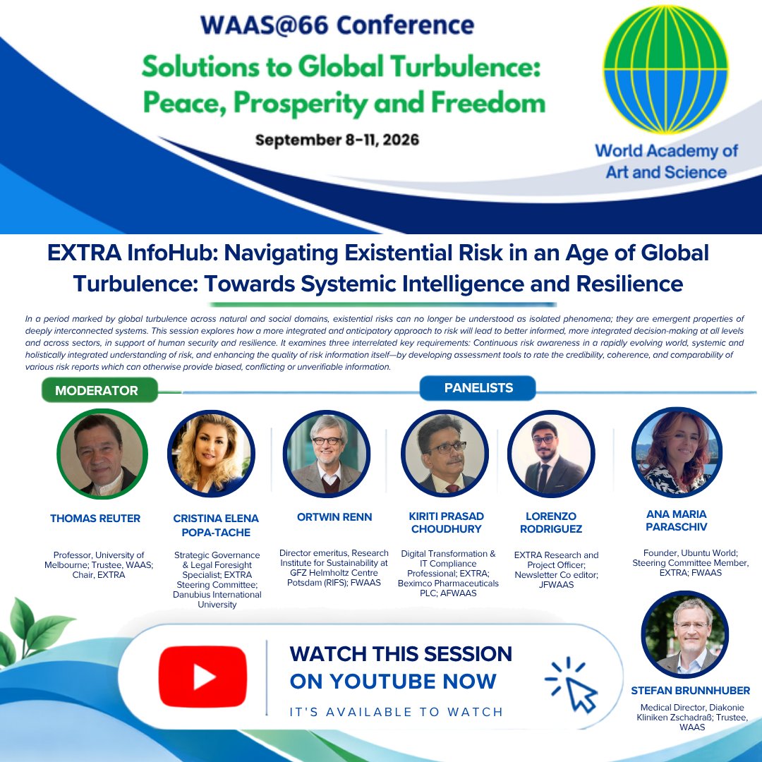 _WAAS_'s tweet photo. 🌍 Now on YouTube | Navigating Existential Risk
Explore how systemic intelligence, resilience, and integrated risk awareness can help address today’s interconnected global challenges.
▶��� Watch: https://t.co/YtSO2CcUNC
#WAAS66 #ExistentialRisk #Resilience #HumanSecurity https://t.co/yM8nKjb5VB