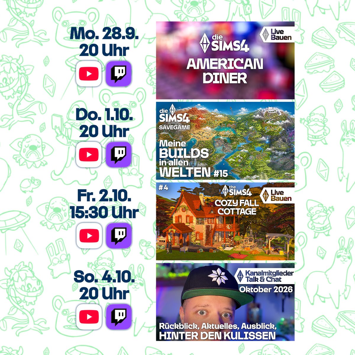 SimFans's tweet photo. Das steht nächste Woche auf dem Live-Stream-Plan! Alle Streams sind angelegt. Ihr könnt also jetzt schon für eure Favs die Benachrichtigung auf YouTube aktivieren.
https://t.co/l4VNWQ5sEU 
https://t.co/S8brEuXadE https://t.co/63UZwQl9Hk