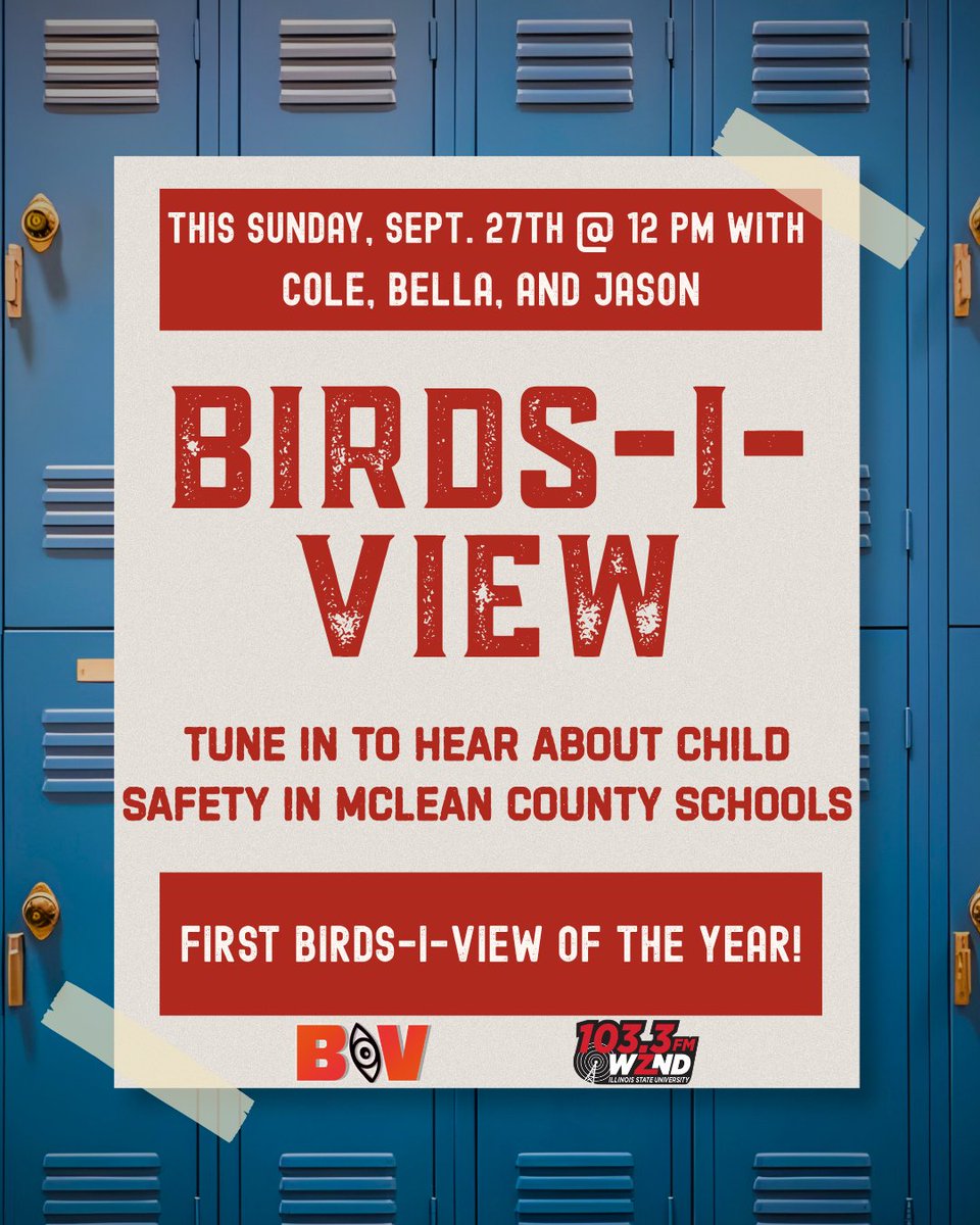 WZND's tweet photo. Listen to WZND at noon TODAY to hear the first Birds-I-View show of the year with Cole, Bella, and Jason.🎙️ https://t.co/ZfTzR4u551