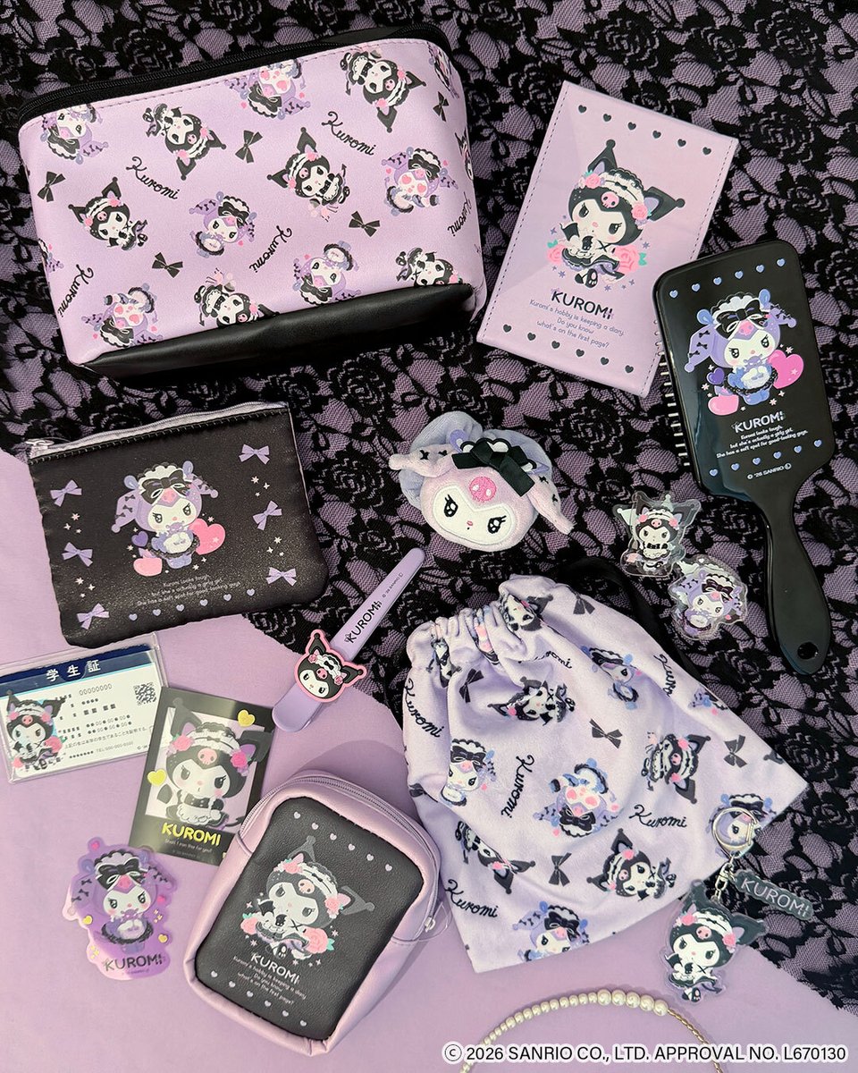 thankyoumart's tweet photo. 🖤10月2日(金)より店頭販売スタート📣🖤

「クロミ」がメイドに大変身🪄
最強すぎる組み合わせのアイテムが登場🎶❕

もちろん全部390円(税込429円)🏷️
お気に入りのアイテムを見つけてみてね⭐

🟣店頭販売：10月2日(金)～順次入荷
🟣WEB先行予約：好評受付中
https://t.co/zalVcnfd48 https://t.co/oSM59ImR1L