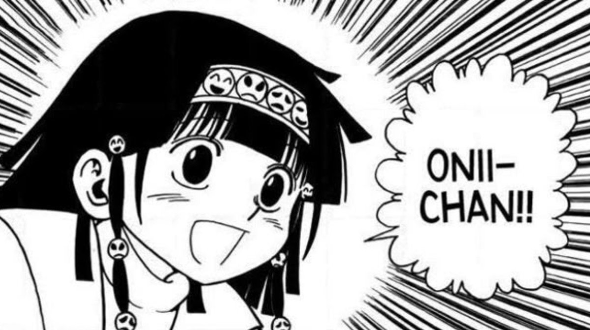 musicalmanz's tweet photo. The progressive moefication of hxh characters the more they're drawn actually makes me scared for Alluka's potential comeback bc I fear if she gets any moer she might explode https://t.co/AxGsj8oF2C