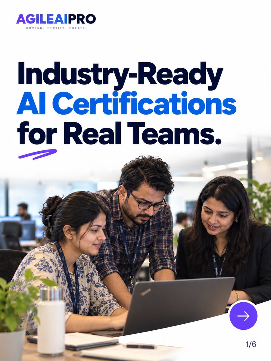 agileaipro's tweet photo. AgileAiPro certifications are built for people who want to apply AI in real work — not just understand the theory.
Explore AgileAiPro certifications → https://t.co/VqM0PwmT0M
#AgileAiPro #AICertification #AIProfessionals #AILeadership #AITraining #FutureOfWork https://t.co/5KR0FKtaDo