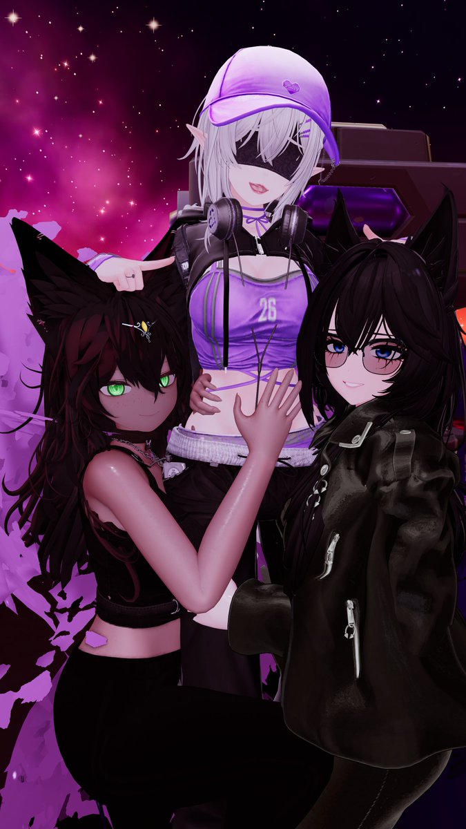 lunareldar's tweet photo. Met this cuddle ass.  Decided to take some random pics while throwing some mad gang signs and smiles.

#VRChat  #VRChatPhotos  #VRC #Shinano_3D #Shinano3D #VRChat衣装 https://t.co/BKTM2RzmAp