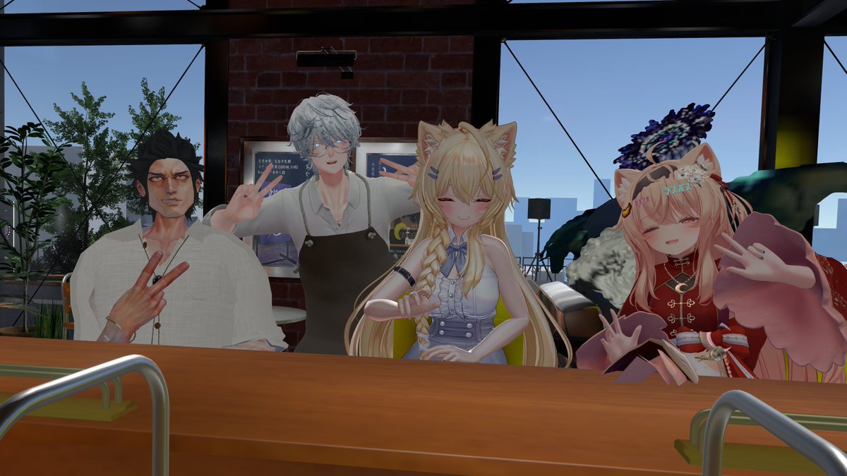 _kimiri_'s tweet photo. 先日は #CafeHive_VRC にお越しくださりありがとうございました～！！！連休中の過ごし方や転職について等リアル寄りなお話をたくさんお聞きしました☕
アフターでも先輩店員達にご挨拶ができてタイミーさんは大満足でした、また次回お手伝い時もよろしくお願いします～🫡 https://t.co/O9gKx89fT0