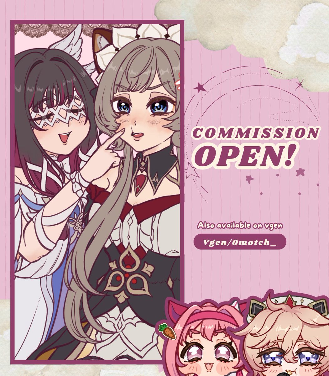 0motch_'s tweet photo. (Rts &amp; likes are very appreciated)
COMMISSION OPEN

Hii there, my comms are open for local &amp; international! Do DM me or hit me up on Vgen (link below) if you're interested, thank you~
#commissionsopen #opencommissions #VGenOpen #VGenComm #artidn #zonakaryaid https://t.co/d46Fq0RDeC