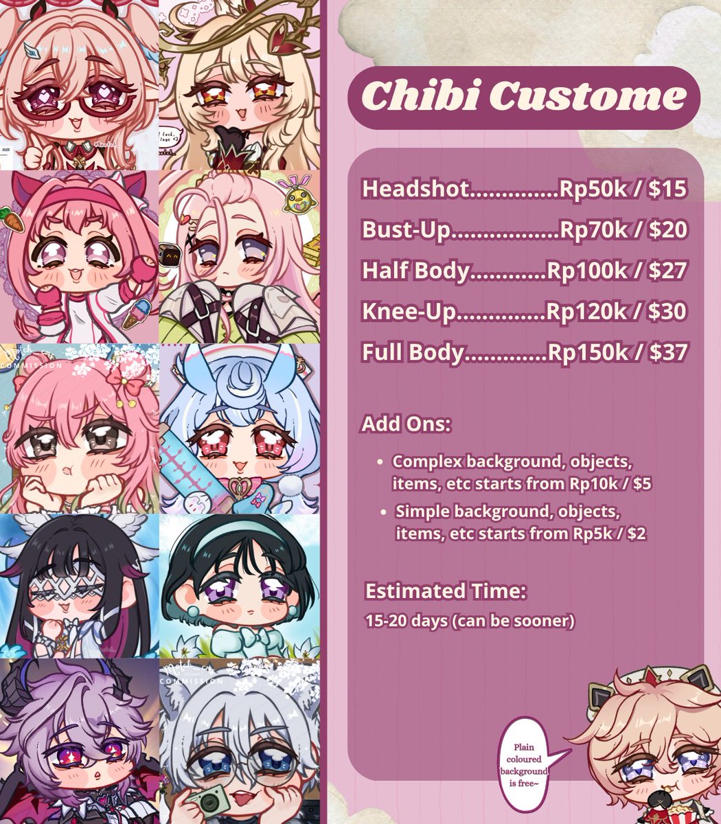 0motch_'s tweet photo. (Rts &amp; likes are very appreciated)
COMMISSION OPEN

Hii there, my comms are open for local &amp; international! Do DM me or hit me up on Vgen (link below) if you're interested, thank you~
#commissionsopen #opencommissions #VGenOpen #VGenComm #artidn #zonakaryaid https://t.co/d46Fq0RDeC