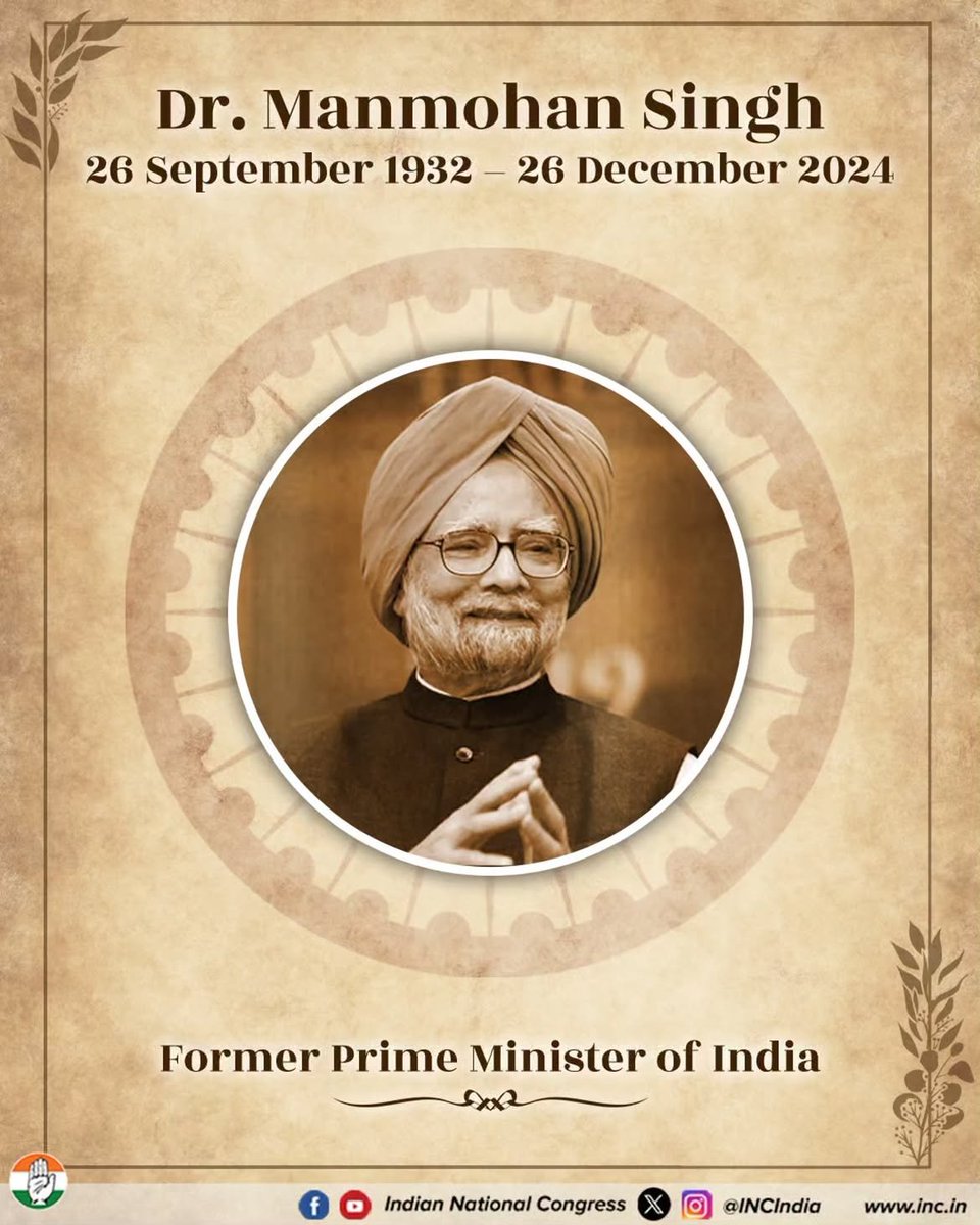 RGPRSJKOFFICIAL's tweet photo. We pay homage to former Prime Minister Dr. Manmohan Singh. A distinguished economist and statesman, his humility, integrity and commitment to public service defined his remarkable journey. His contributions to India’s economic progress and development will always be remembered. https://t.co/XB28ScjO2c