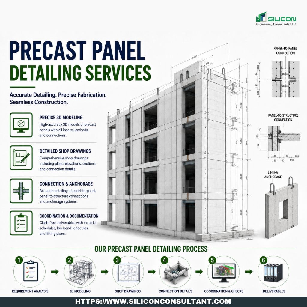 siliconecllc's tweet photo. #PrecastDetailing begins with defining the panel as a manufacturable component, including its geometry, reinforcement, embedded items, connections, and handling provisions.
Outsource Precast Detailing
https://t.co/mzj2OkEU2H
#precastconstruction #precastpaneldetailing #usa #aec https://t.co/jJwEPDSSWd