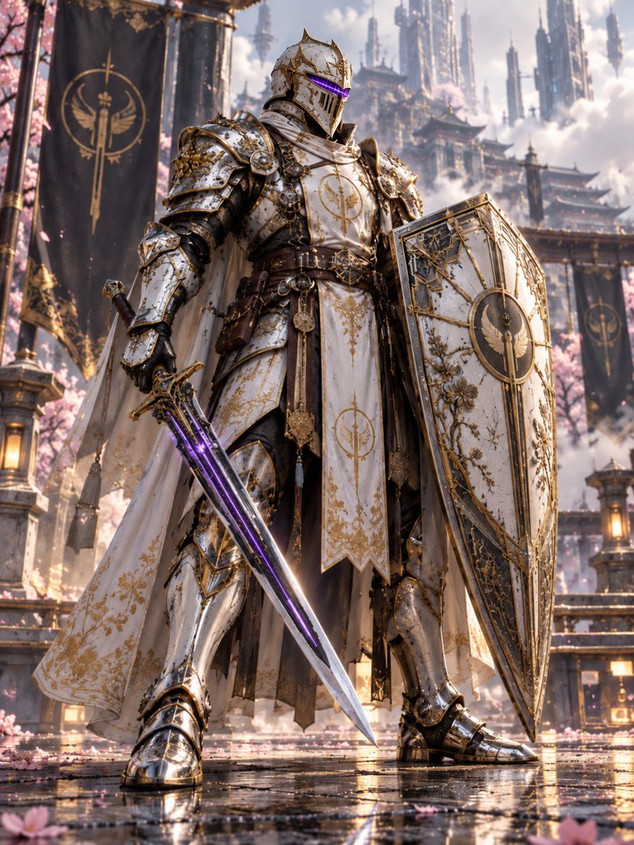 VaporEcho's tweet photo. OBSERVER-01 // ALTERNATE REALITY

Observer-01 // PALADIN ⚔️🛡️

White armour. Gold trim. Purple Signal.

Would you follow him into battle?

#Signalpunk #NeoKyoto #Observer01 #Paladin #Cyberpunk https://t.co/6jaL17Xr4x