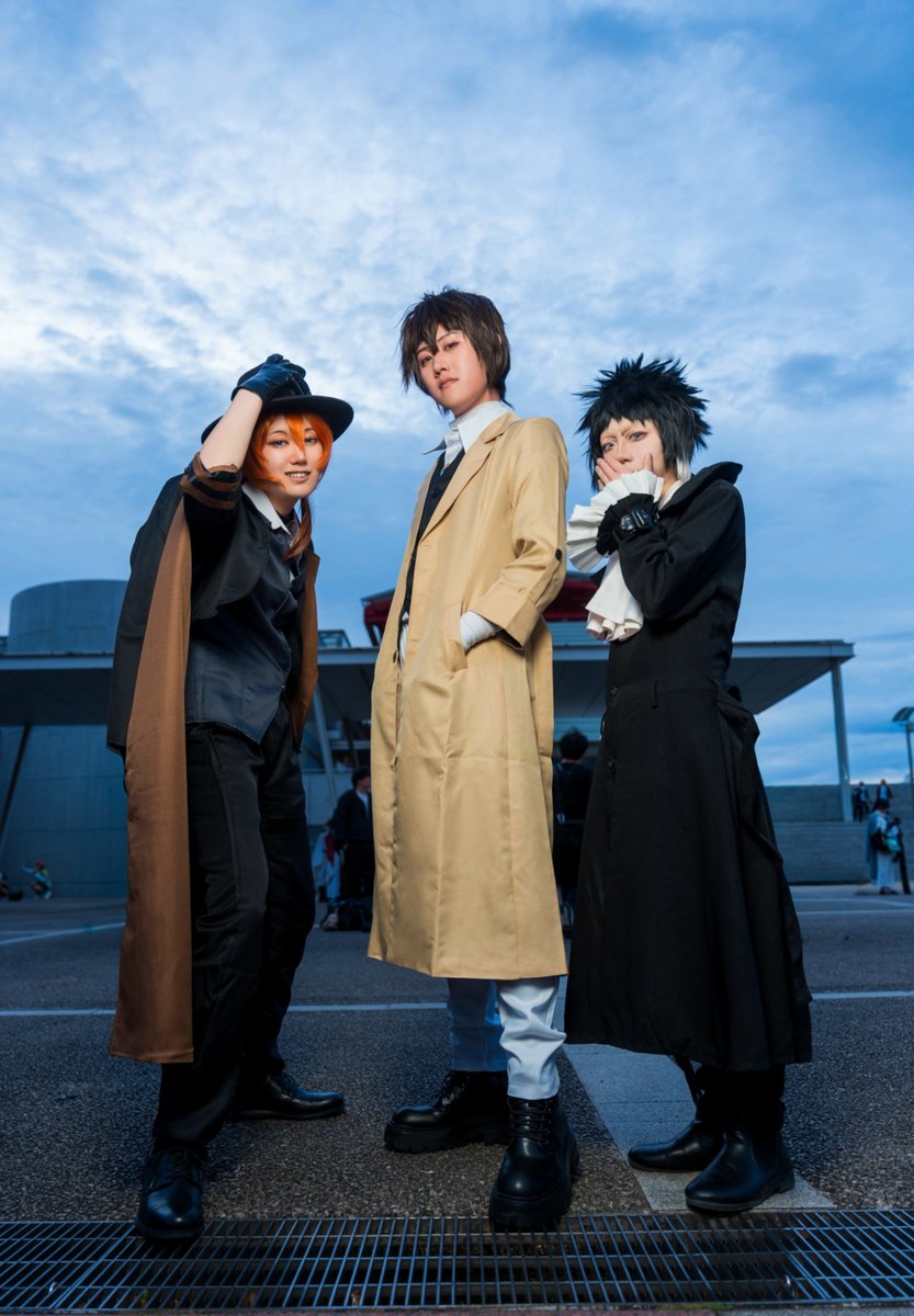 futeshan821's tweet photo. Cosplay
.2056-5-4 幕張アコスタ

.                     BSD
.
.O.Dazai→りゆさん @1110Nsk 
.C.Nakahara→減塩しょうゆさん @GnenSyouyu 
.R.Akutagawa→私
.
.📸→のらキャメさん https://t.co/Sgy5N6MJj3
