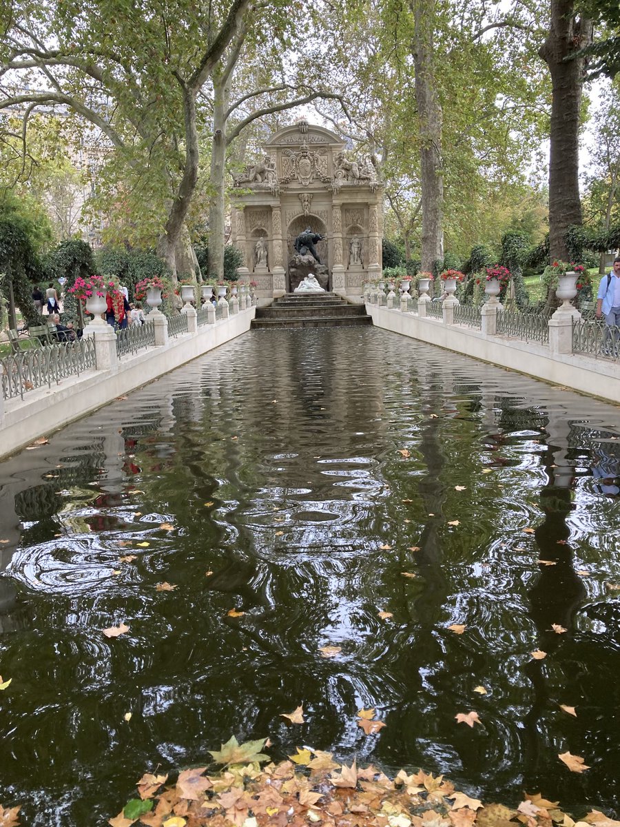 JoyceCarolOates's tweet photo. Reflecting pool as it should be: beautiful, serene. Luxembourg Garden, Paris. https://t.co/IRfWawXPPN