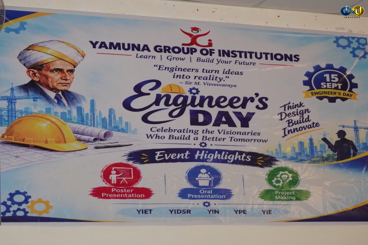 Innverseindia's tweet photo. 🤖💡 Celebrating Engineers’ Day with innovation!

Honoured to be invited as Chief Guest at Yamuna Group of Institutions and witness young minds turn ideas into real-world solutions. 🚀

Thank you for having us! 🙌

#INNVERSE #EngineersDay #Innovation #StudentInnovation https://t.co/VFlGhxOwpJ