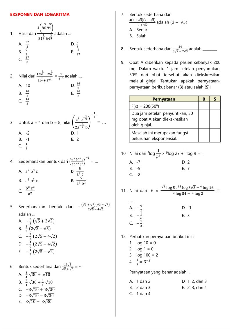 latsolyuk's tweet photo. Drive latsol fundamental matematika

📐 eksponen &amp; logaritma
https://t.co/Xg6qEWNo5t
📐 barisan &amp; deret
https://t.co/dpzLm5tFv4
📐 trigonometri
https://t.co/3cB8IGzbtM
📐 vektor
https://t.co/z5gYlxvtQv
💬 Gabung Saluran Info Latihan Soal
https://t.co/o326bZOOGc https://t.co/h6MkmdMwWv