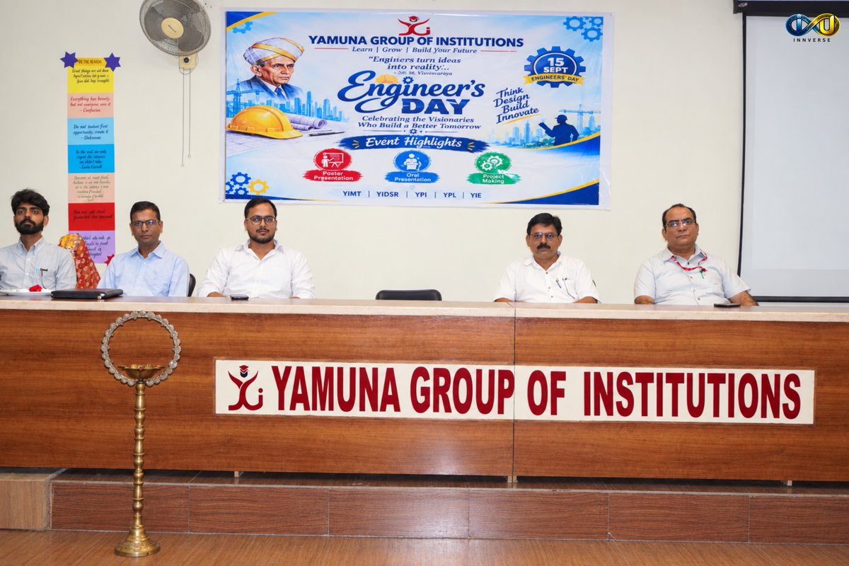 Innverseindia's tweet photo. 🤖💡 Celebrating Engineers’ Day with innovation!

Honoured to be invited as Chief Guest at Yamuna Group of Institutions and witness young minds turn ideas into real-world solutions. 🚀

Thank you for having us! 🙌

#INNVERSE #EngineersDay #Innovation #StudentInnovation https://t.co/VFlGhxOwpJ