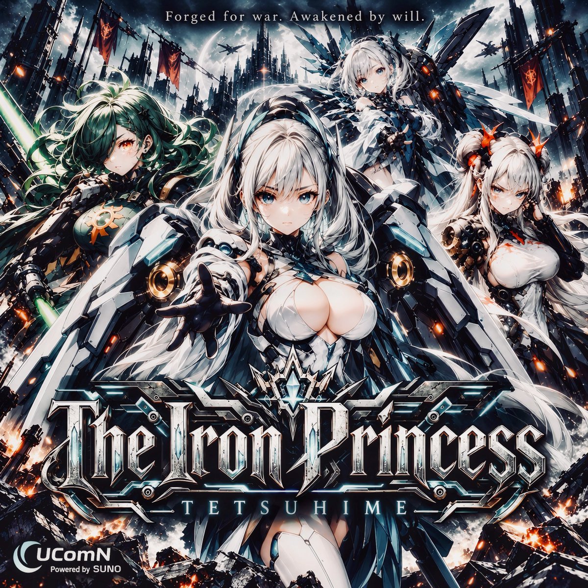 UComN's tweet photo. #Suno #SunoAI #suno_ai
#the_iron_princess #鐡姫
曲名:THE IRON PRINCESS
作曲:Suno(V6)
編曲:うこむ
アートワーク:Spellai、ChatGPT
鐡姫のメインテーマです。
https://t.co/xuYTiAljhm
#Spellai #ChatGPT https://t.co/cglaGGpDaJ