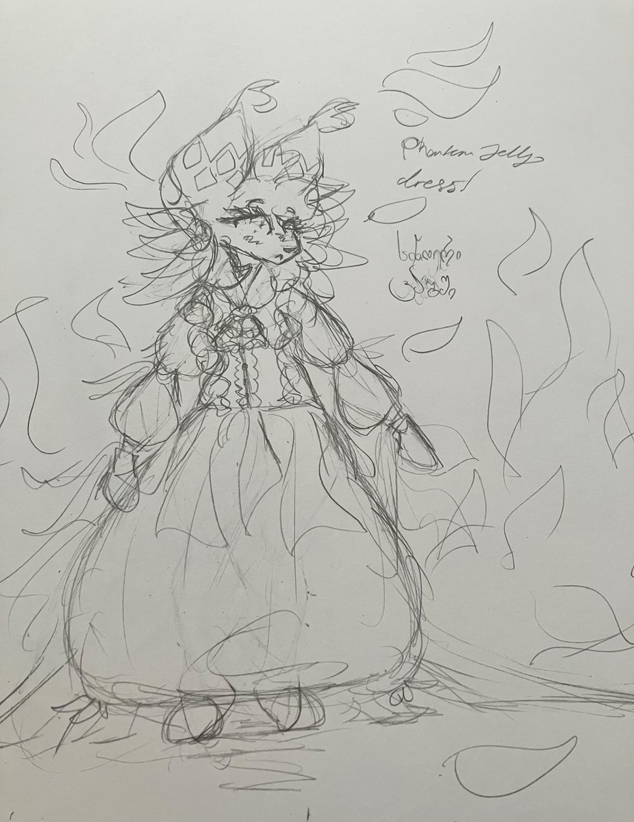 cinderiko's tweet photo. i drew my me in a dress inspired by the phantom jellies,,, so pretty,, https://t.co/wuAzUf7cPM