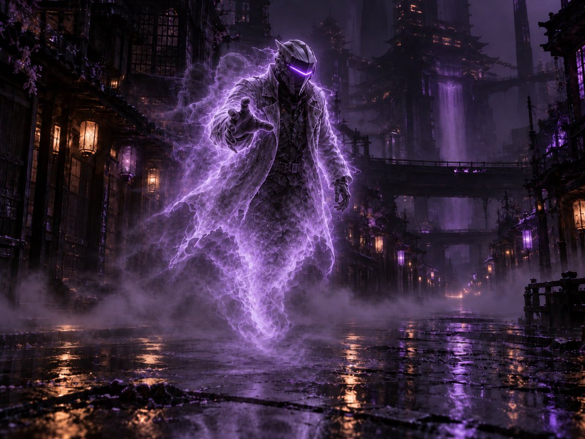 VaporEcho's tweet photo. OBSERVER-01 // ALTERNATE REALITY

Observer-01 is gone.

The Echo remains. 👻

#Signalpunk #NeoKyoto #GhostDistrict #Observer01 #Cyberpunk https://t.co/oFR9WELhAG