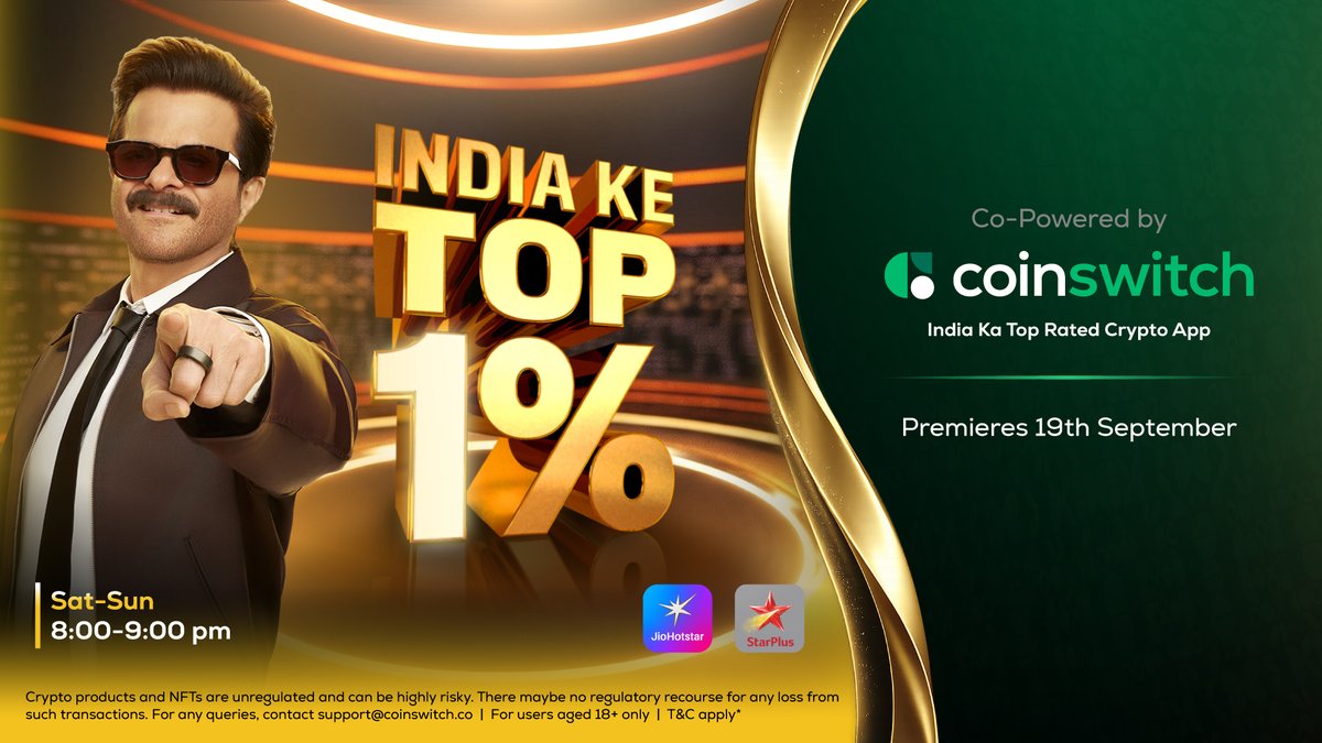 CoinSwitch's tweet photo. CATCH ANIL KAPOOR LIVE TONIGHT! 🙌
Watch EP3 and 4 this weekend at 8 PM. 

On JioHotsar and Star Plus. https://t.co/JGbUP0N71d