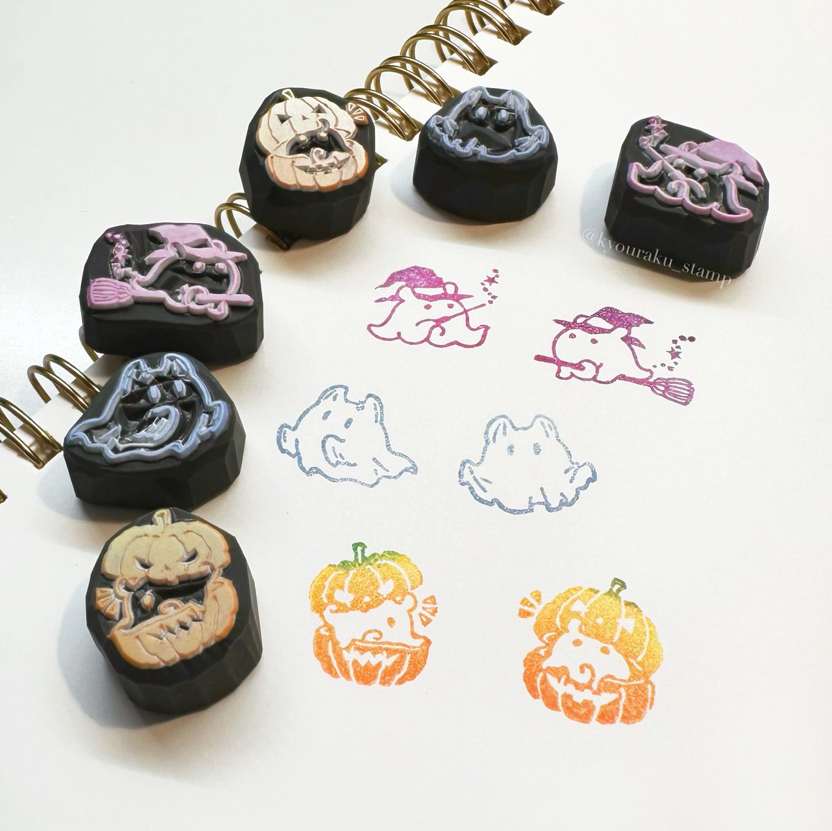 kyouraku_stamp's tweet photo. 🎃ハロウィンメンダコ👻 🆕✨

( 魔法使い/シーツおばけ/カボチャ)

#いきもにあ2026
#消しゴムはんこ https://t.co/ERvWuIdBRG
