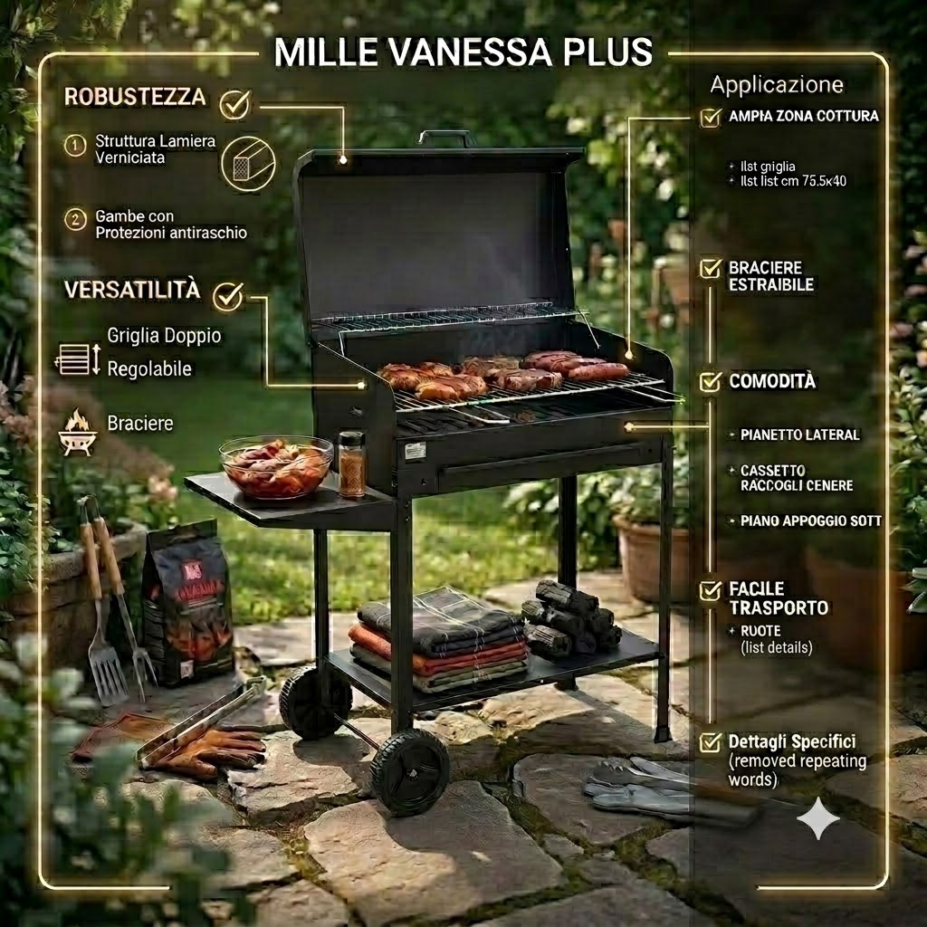 SamualQuin23's tweet photo. 🍖 Version 1: Practicality and Space-Saving Design

Who says you need a huge garden to enjoy a royal barbecue? Your terrace is about to become everyone’s favorite spot! With the Vanessa Plus Charcoal Barbecue (70 × 40 cm), you get generous capacity https://t.co/gfIqQMDidG