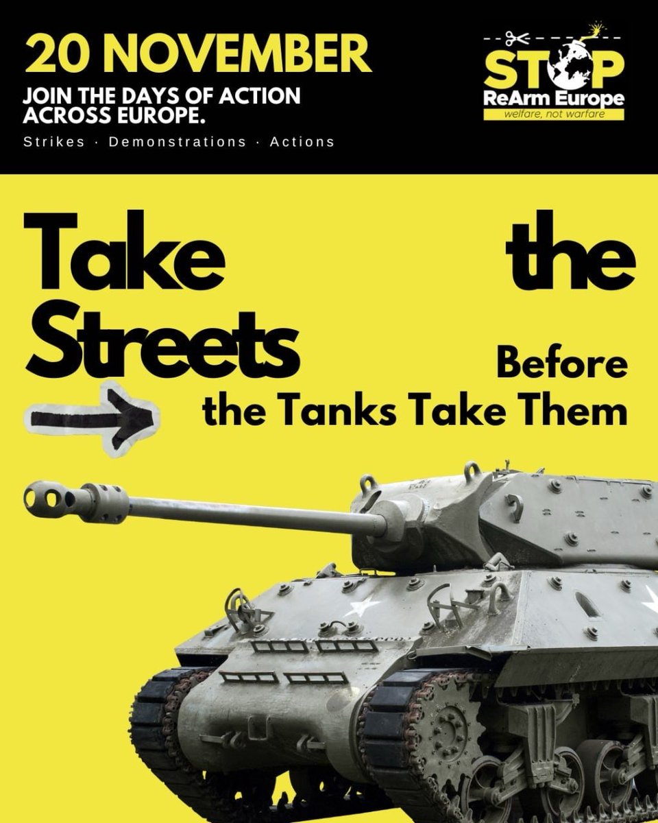 rochowanski's tweet photo. Across Europe, grassroots movements have been mobilizing against war. Europe-wide coordinated protests are happening most weeks. November 20 will be the big one. Wherever you are, join us. More info below. https://t.co/pRhRh1hT0n