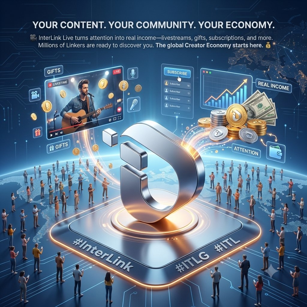 HRIDOYInteo4r5's tweet photo. Your content. Your community. Your economy. 🎥

InterLink Live turns attention into real income—livestreams, gifts, subscriptions, and more.

Millions of Linkers are ready to discover you.

The global Creator Economy starts here.

#InterLink #ITLG #ITL https://t.co/tWR76fxvmt