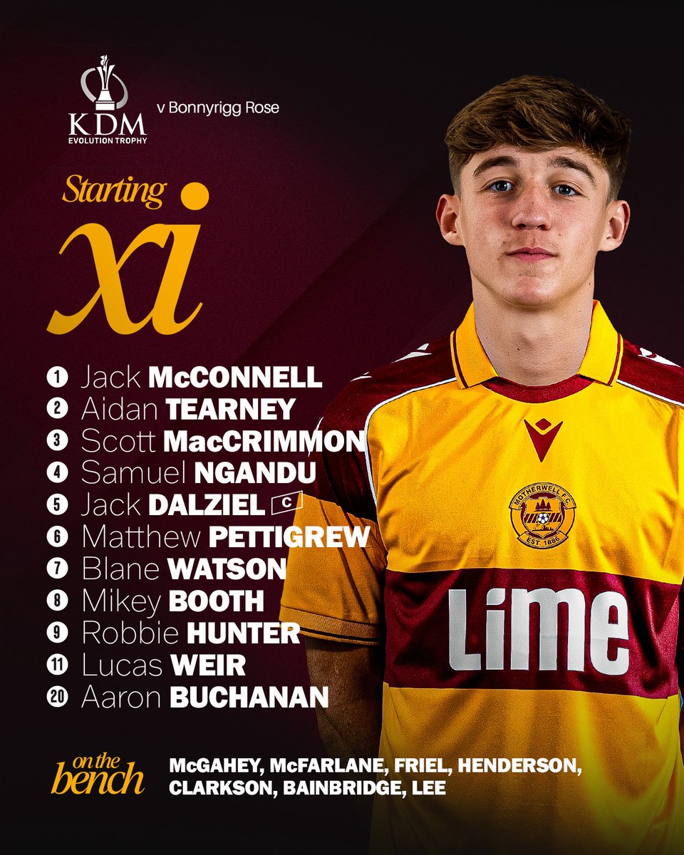 MotherwellFC's tweet photo. Team news is in 💪

Your Motherwell B side to take on Bonnyrigg Rose this afternoon. https://t.co/4Wz7suPaYk