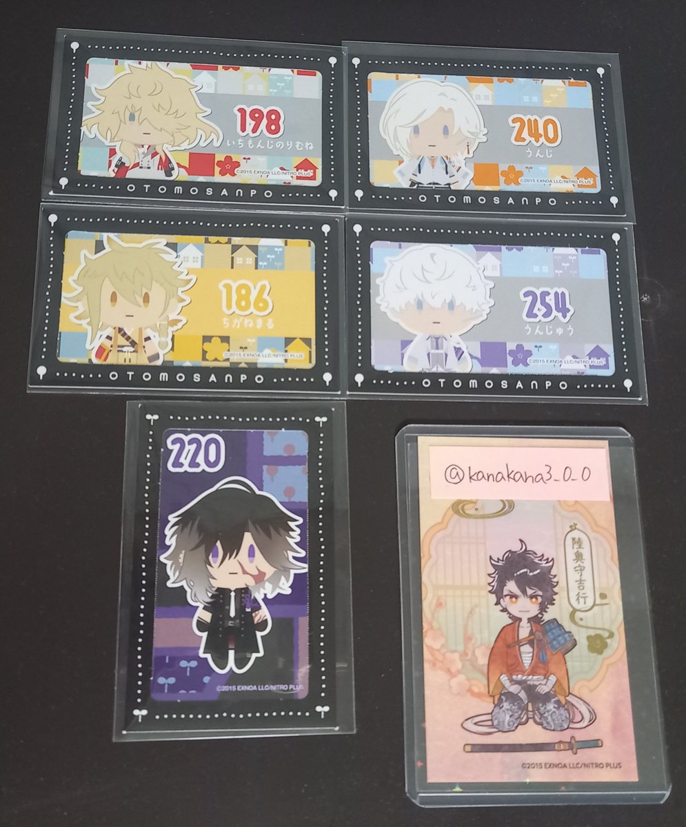kanakana3_0_0's tweet photo. 【交換】刀剣乱舞 とうらぶ フリューくじ 御伴散歩 ぽちくじ 半券

譲)☆則宗、☆雲次、治金丸、雲重、過去弾 実休

求)☆二筋樋、☆小竜、蜻蛉切、小豆

二筋樋決まるまでお時間いただきます

☆⇔☆での交換
郵送のみ

くじの交換ポストも出しておりますので、併せてご検討ください！ https://t.co/qenRLXWSNb