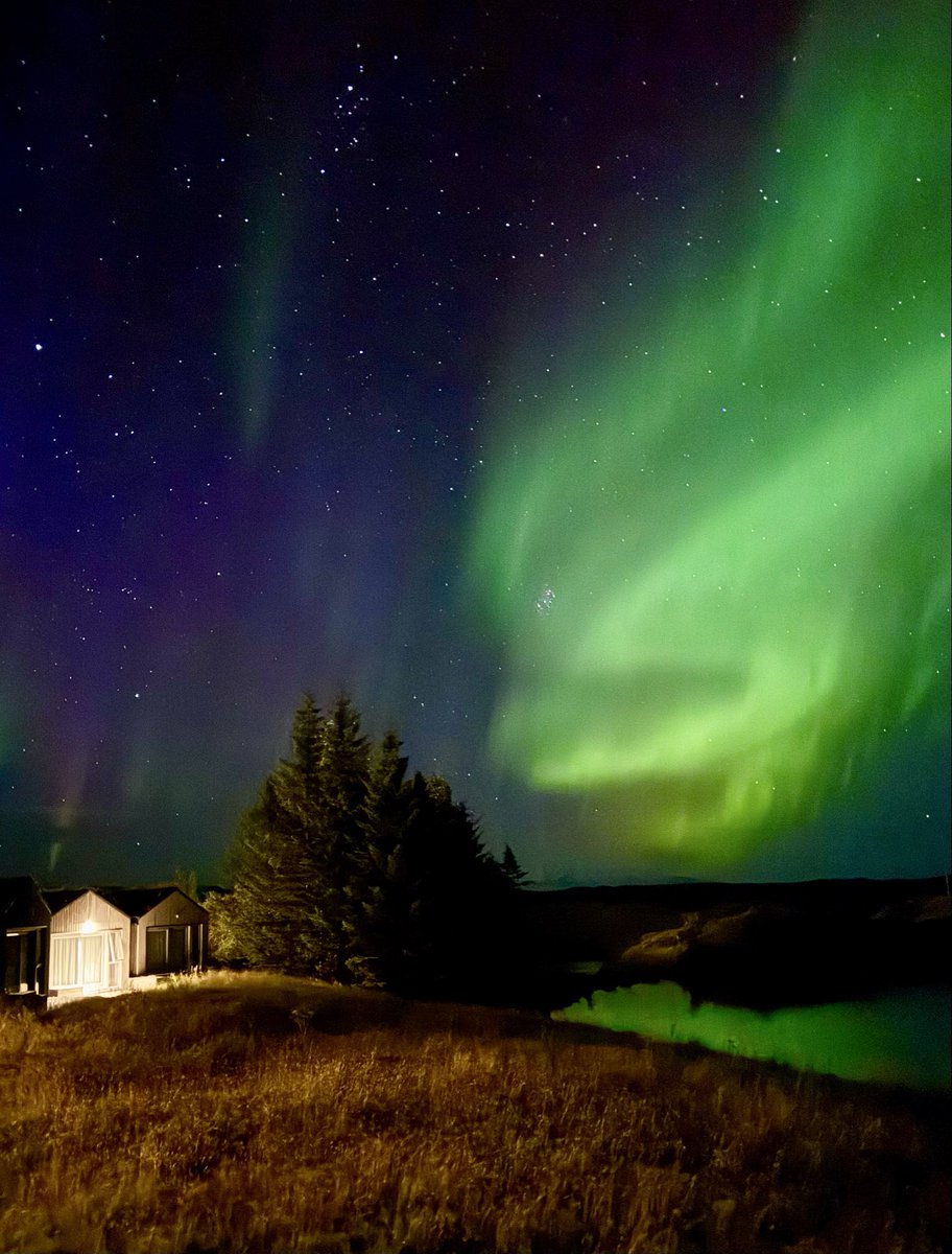 Al_Suwailan's tweet photo. ظاهـرة " الشفق القطبي " أضـواء الشمال ( Aurora ) في إيسلندا 🇫🇮 

قبـل عامين كُنت فـي النرويـج  🇳🇴 وتحديداً في مدينة " ترومسو " في منتصف شهر يناير وكان الهدف من الرحلة مشاهدة الشفق القطبي أو مايعرف بـ أضواء الشمال" الأورورا فقد كانت هذه المدينة هي الأفضل في رصد هذه الظاهرة الغريبة

في تلك الأيام خرجت لعدة أيام بحثاً عنه وانضممت إلى عدة شركات تنظم ما يُسمى بـ "اصطياد الشفق القطبي " وهي رحلات مكلفة جداً وخصوصاً أنني كنت مع عائلتي وكل ذلك على أمل أن تضيء السماء أمامي بتلك الألوان الساحرة 

لكن للأسف الحظ لم يكن إلى جانبي فعدت لى بلدي بخيبة أمل دون أن أراه بالصورة التي كنت اتخيلها 

واليوم أنا في آيسلندا لم يكن الشفق القطبي من ضمن البرامج المخطط لها فشهر سبتمبر لا يمنح فرصاً كبيرة لرؤيته ولم تكن في نيتي أصلاً الخروج للبحث عنه 

وفي إحدى الليالي توقفت للمبيت لليلة واحدة في فندق ريفي هادئ صغير وجميل بعيداً عن الأضواء يطل على بحيرة رائعة يسمى Magma Hotel القابع بين مدينة Vík و Hofn  وكأنه استراحة خبأتها آيسلندا على قارعة الطريق

لم يكن المبيت غايةً في حد ذاته بل محطة عابرة لاستكمال رحلتي نحو جنوب شرق آيسلندا وكان في ذلك اليوم الطقس جميل ومشمس والسماء زرقاء صافية غير ملبدة بالغيوم 

أستقبلنا مدير الفندق بكل لطف ورحب بنا وسألنا من اي البلدان نحن ودار حوار بين أبنتي الصغيرة وبينه فسألته من باب الصدفة والفضول هل تعتقد أنه من الممكن مشاهدة الشفق القطبي هذه الليلة ؟ 

ابتسم وقال: لو كنت أعلم متى سيظهر بالضبط لكان لدي الآن شركة تدر علي الملايين 😌 ابتسمنا وانتهى الحديث بيننا

لكن المفاجأة أنني رأيته في الليلة نفسها 
بكل بساطة يتلألأ بتموجاته الضوئية ويتراقص بألونه الساحرة في حضن الظلام الدامس فوق غرفتي مباشرة  ومن دون رحلات منظمة ولا انتظار ساعات طويلة في البرد ولا دفع مبالغ باهظة وقد ظل متوهجاً في السماء حتى ساعات متأخره من الليل  يتشكل بتشكيلات مذهلة وكأنه لوحة فنية كونية حية 

ربما بعض الأشياء الجميلة لا تأتي عندما نبحث عنها بل عندما نتوقف عن البحث 

بعد أن خرجت للبحث عنه في بلد آخر يبعد ٣ ساعات بالطائرة ✈️ جاءني هنا وكأن الله أراد أن يعوضني من غير تكلف عن رحلتي السابقة

إن بعض اللحظات قد لا تحتاج إلى تخطيط مسبق بل تحتاج فقط إلى أن تكون حاضراً عندما يحين الوقت ✋🏼
