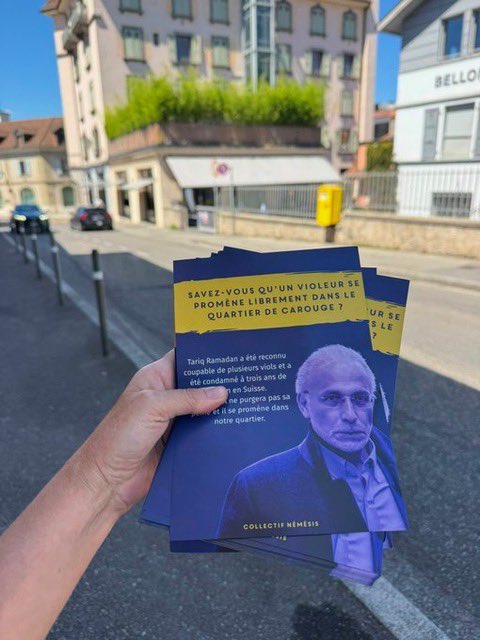 HendaAyari5's tweet photo. Cette situation est devenue insupportable. Jusqu’où cela va-t-il continuer ? 

Le 26 août dernier, le journal Franc-Tireur consacrait deux pages à Tariq Ramadan sous le titre « Ramadan en toute impunité ». Il revenait sur le fait qu’après sa condamnation définitive en suisse pour viol, Tariq Ramadan n’est pas incarcéré en prison et continue ses activités.

À Genève, le collectif féministe Némésis a également distribué des tracts dans son quartier pour dénoncer cette situation, à ma connaissance, c’est la seule association féministe que j’ai vue se mobiliser concrètement sur cette affaire. Merci à @CordierAlice2 et à @Coll_Nemesis et en particulier aux filles Nemesis de Suisse, de ne pas avoir détourné le regard et d’avoir mené des actions de communication pour que ce violeur soit incarcéré.

La place d’un homme qui a violé des femmes est en prison, mais malheureusement quand il s’agit de Tariq Ramadan il semblerait que la justice ne soit pas la même du côté de Genève.

Tariq Ramadan continue son Business avec le soutien de son bras droit, sa fidèle maîtresse Fanny Bauer Motti qui pilote avec lui le centre de formation CHIFA, ils ont pu collecter 500 000 € de dons pour trouver un local,,poursuivre leurs activités de formations et prendre l’argent des plus crédules qui boivent ses paroles. Le thème proposé cette année ? LA JUSTICE. La justice ! Il fallait oser.

En Suisse, Tariq Ramadan a été définitivement condamné à trois ans de prison pour viol et contrainte sexuelle, dont un an ferme, qu’il exécute aujourd’hui sous simple bracelet électronique.

En France, alors qu’il était sous contrôle judiciaire et ne pouvait quitter le territoire sans autorisation, il a préféré violer son contrôle judiciaire pour partir précipitamment en Suisse sans autorisation. Il ne s’est pas présenté à son procès et un mandat d’arrêt a été délivré contre lui. Le 25 mars dernier, il a été condamné à 18 ans de réclusion criminelle pour le viol que j’ai subi et les viols de deux autres femmes. Celles qui ont retiré leurs plaintes à cause de la peur des représailles n’ont malheureusement pas eu gain de cause, malgré la condamnation aujourd’hui, il est toujours libre et vit des jours tranquilles à Genève et le pire c’est qu’il continue à enseigner et à diffuser ses idées en vidéos via les réseaux sociaux. 

Pour moi qui ai été la première femme à porter plainte contre Tariq Ramadan en 2017, c’est révoltant après neuf ans de combat judiciaire. Après avoir subi les insultes, le harcèlement, les menaces de mort, les agressions, un cambriolage, les tentatives pour salir ma réputation et je ne suis  pas la seule femme concernée. Il y a toutes celles qui ont porté plainte ou témoigné. Il y a celles qui ont parlé sans jamais trouver la force d’aller devant la justice. 

Mais il y a aussi les anciennes élèves de Genève. Il était leur professeur. Elles étaient ses élèves. Certaines étaient mineures. Plusieurs ont raconté l’emprise, le lien de confiance, leur vulnérabilité et des relations sexuelles violentes alors qu’elles étaient de jeunes adolescentes. Le Grand Conseil genevois a adopté une motion demandant de faire la lumière sur ce volet de l’affaire. Mais rien n’a été fait par la suite. L’affaire a été étouffée.

Aujourd’hui, nous avons donc un homme condamné en Suisse et en France à 18 ans de réclusion criminelle pour plusieurs viols, visé par un mandat d’arrêt, qui continue ses activités à Genève et donne des cours dans un centre qui enseigne cette année…la justice. Cela m’est insupportable. Ça ne peut plus durer ! 

Aujourd’hui, j’ai besoin de votre soutien. Nous avons besoin de réponses. Nous avons besoin de transparence.Nous avons besoin de savoir ce que font concrètement les autorités françaises et suisses.

Après bientôt neuf années de combat, je ne lâcherai rien. Mais je ne peux pas mener ce combat seule.

Partagez cette publication. Faites connaître cette situation. Nous avons besoin de réponses, nous avons déjà beaucoup trop attendu.

Henda Ayari