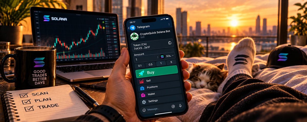 cryptoquickbot's tweet photo. Morning rule: don’t start the day by rebuilding your trading setup.

Keep CryptoQuick Solana Bot ready, so when something worth trading appears, execution is already one step away.

Wake up. Scan the market. Trade from Telegram.

https://t.co/cgHeNwAFvD https://t.co/G5oxeq2laU