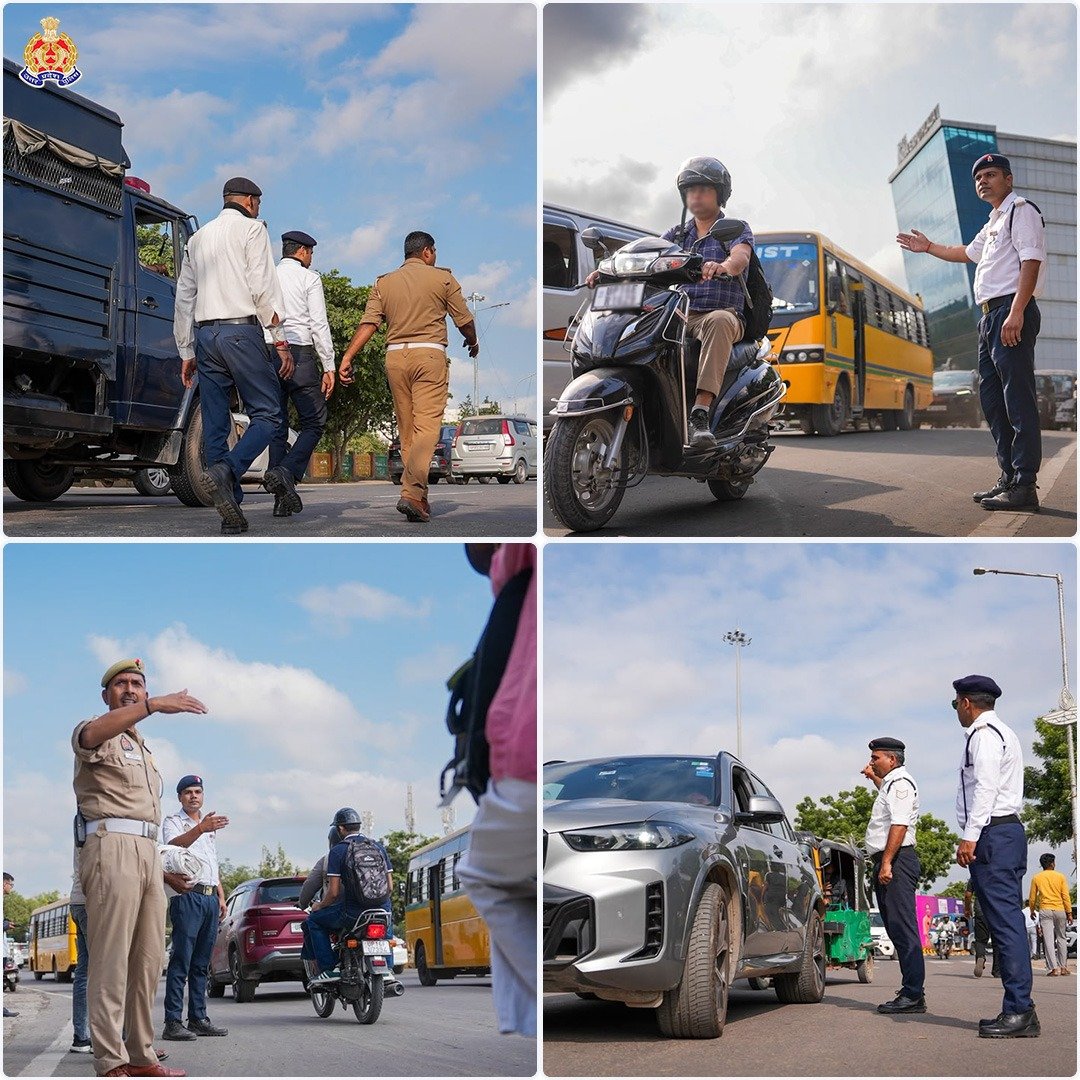 Uppolice's tweet photo. ट्रेड शो का उत्साह, सुरक्षा के पुख्ता इंतज़ाम!

ग्रेटर नोएडा में आयोजित UP International Trade Show 2026 में आने वाले आगंतुकों की सुरक्षा और सुगम आवागमन के लिए गौतमबुद्धनगर पुलिस मुस्तैद है।

सुचारु यातायात व्यवस्था, वाहनों एवं व्यक्तियों की चेकिंग और प्रमुख मार्गों पर पुलिस की सतर्क निगरानी के साथ हर आगंतुक को सुरक्षित एवं सुखद अनुभव देने का प्रयास जारी है।

आपका सफर सुगम हो, ट्रेड शो का अनुभव यादगार हो!

#UPPolice #UPITS2026 #NoidaPolice