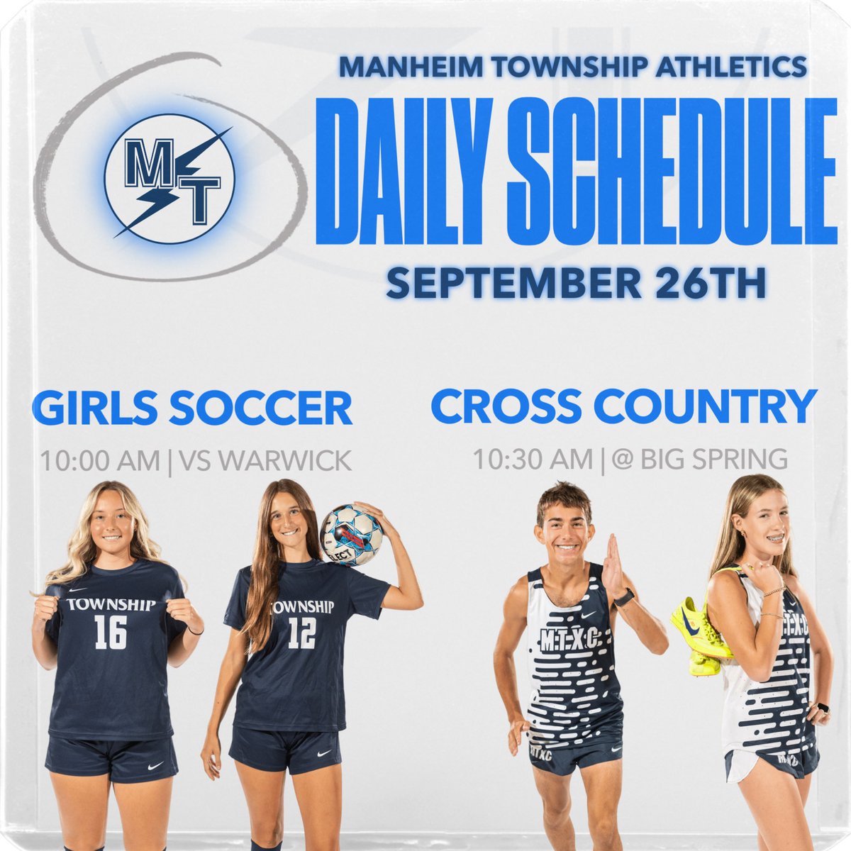 MTSD_ATHLETICS's tweet photo. Girls Soccer and Cross Country compete today!

#GOSTREAKS https://t.co/Zf0eso4nSi