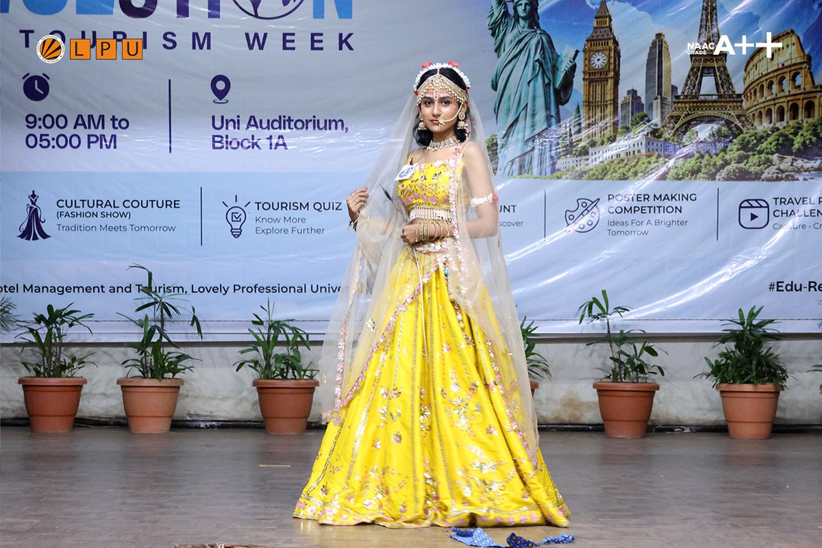 dsw_lpu's tweet photo. #TRAVOLUTION – #WORLDTOURISMWEEK 2026 

LPU’s School of Hotel Management &amp; Tourism celebrated tourism, travel, hospitality &amp; cultural exchange at the Uni-Auditorium. 

The fashion show mesmerised the audience with creativity, confidence &amp; vibrant cultural expressions! https://t.co/pyqOQNsD7S