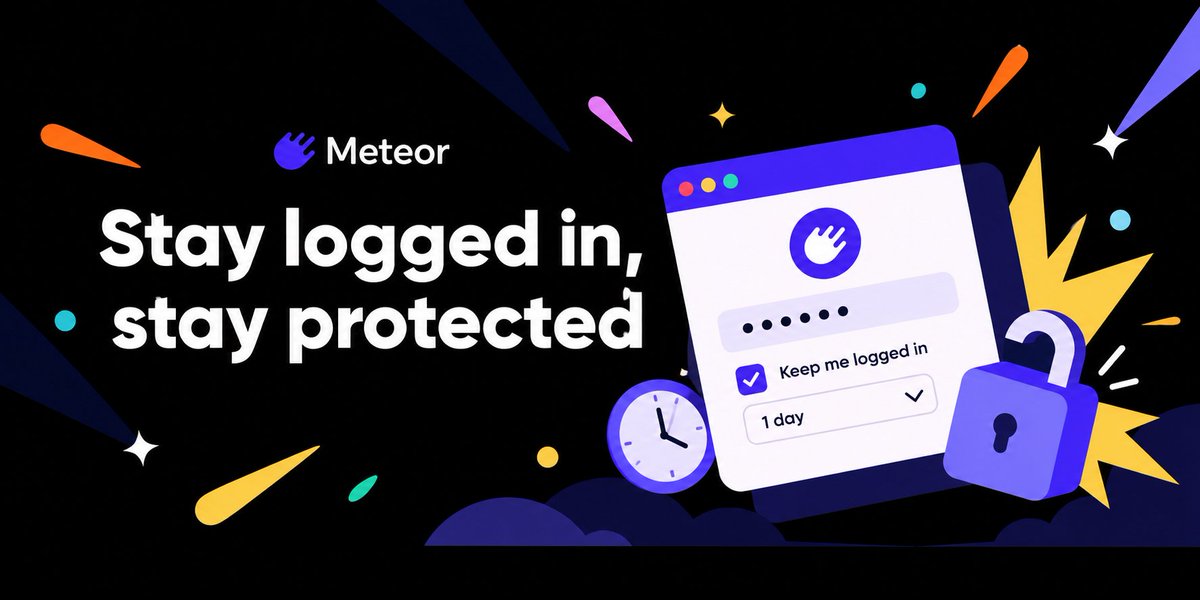 MeteorWallet's tweet photo. You asked, we listened. 🔐

You can now choose to stay logged in to Meteor — from 10 minutes to 1 day — so you don’t need to enter your password every time.

Sensitive actions still require your password, including viewing your recovery phrase, exporting keys and approving high-risk requests.
Stay logged in, stay protected. ☄️
And keep the feedback coming!

If something in Meteor frustrates you, feels clunky, or there’s a feature you’d love to see, tell us. We read it, and we genuinely appreciate it. 💜

Please note, this update is only for the web wallet and extension currently.