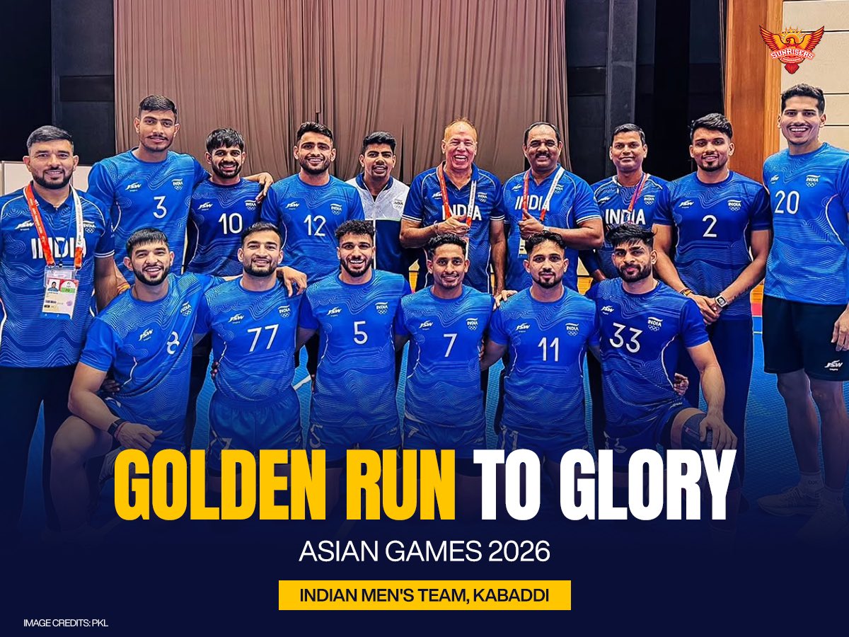 SunRisers's tweet photo. A golden day for Indian Kabaddi 🥇🇮🇳 https://t.co/Yy604WkoIR