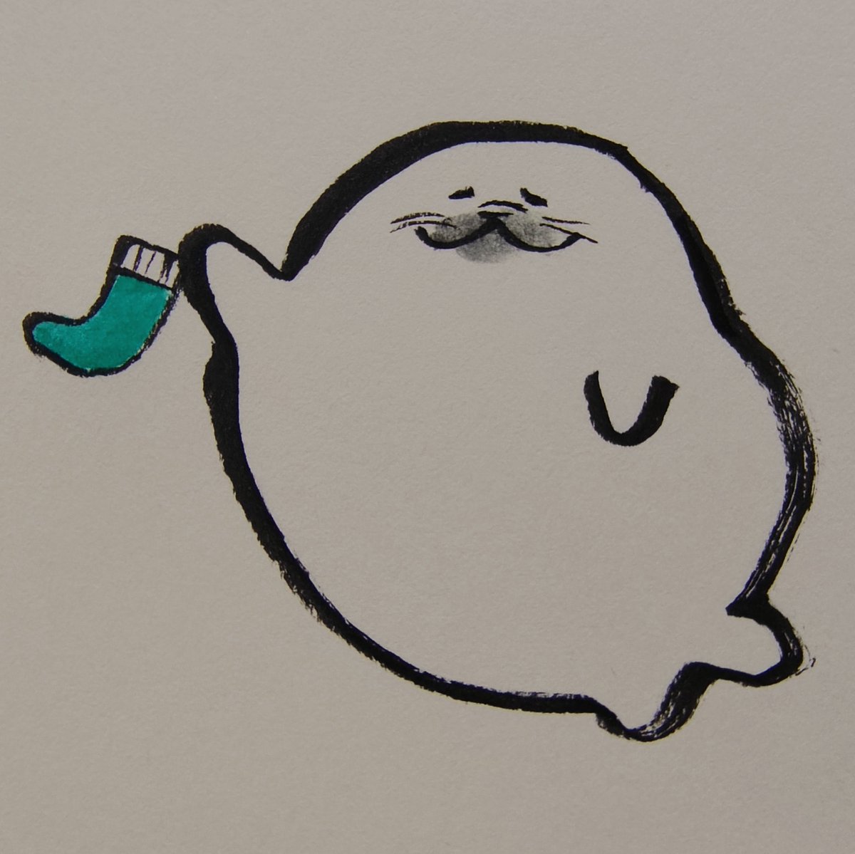 jissunboshi96's tweet photo. なぜかいつも靴下の片方が無くなってしまうアザラシを描きました。 https://t.co/XLEqxNrSu8