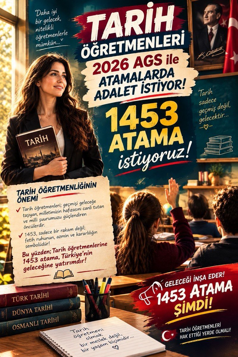 tarihciblog09's tweet photo. #agsye50binmüjdesi 
#Tarihe1500Atama https://t.co/uTkIiptvfU