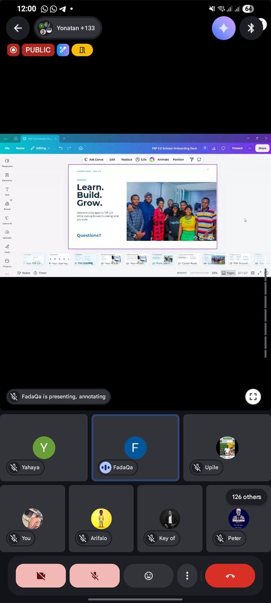 Abdulkabir54876's tweet photo. @FadaQa_
Where 130+ people on a call at noon learning, building, and leveling up together.
FSP 2.0 @FadaQa_ is not a program. It's a movement.
To: Learn. Build. Grow. 🔥
That slide isn't decoration — it's the whole roadmap.
#FSP2 #BuildInPublic #Growth #FadaQa https://t.co/xVh4xicHfE