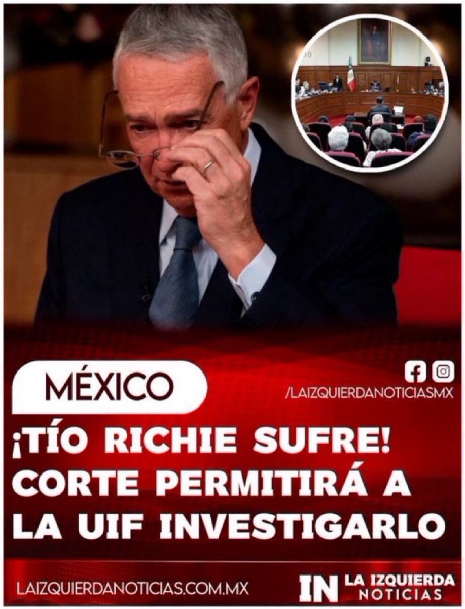 aguir71888's tweet photo. 🚨 ¡TIEMBLA DESGRACIADO!

La SCJN discutirá la posibilidad de dar facultad a la UIF para investigar las cuentas bancarias del usurero Ricardo Salinas Pliego, pudiendo acceder a su información patrimonial y financiera,para identificar delitos como lavado de dinero.

@IzqNoticiasMx https://t.co/kJqetqMV8m