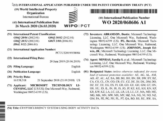 Vision4theBlind's tweet photo. Bill Gates has a patent for Cryptocurrency that goes inside the Human Body

The patent number is 2020/060606.          

666 is literally in the patent https://t.co/mGmCUyHqEb