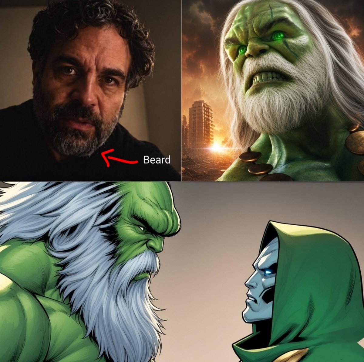 arkavx's tweet photo. Bruce with the beard, Doom recruiting him, Are we actually getting Maestro? https://t.co/nXIKOxoR0c